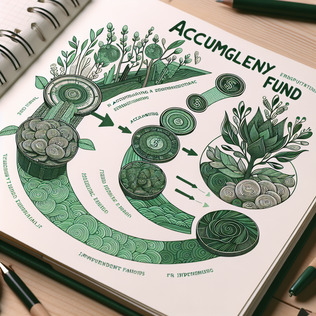 Detailed notebook page showing emergency fund milestones alongside calming green visuals to illustrate progressive savings goals for resilient households and solo professionals